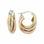 9ct Tri-Coloured Hoop Earing 5ER0442