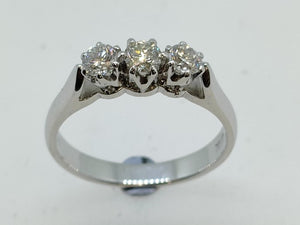 9WG 3 Stone Diamond Ring 144675-W9-D