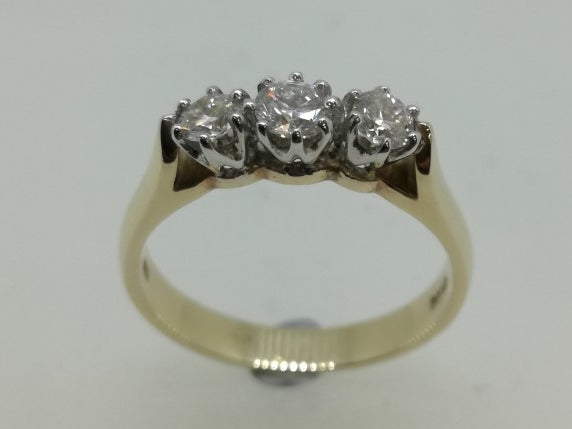 9ct 3 stone Diamond Ring 0.503ct DG-I1 144675
