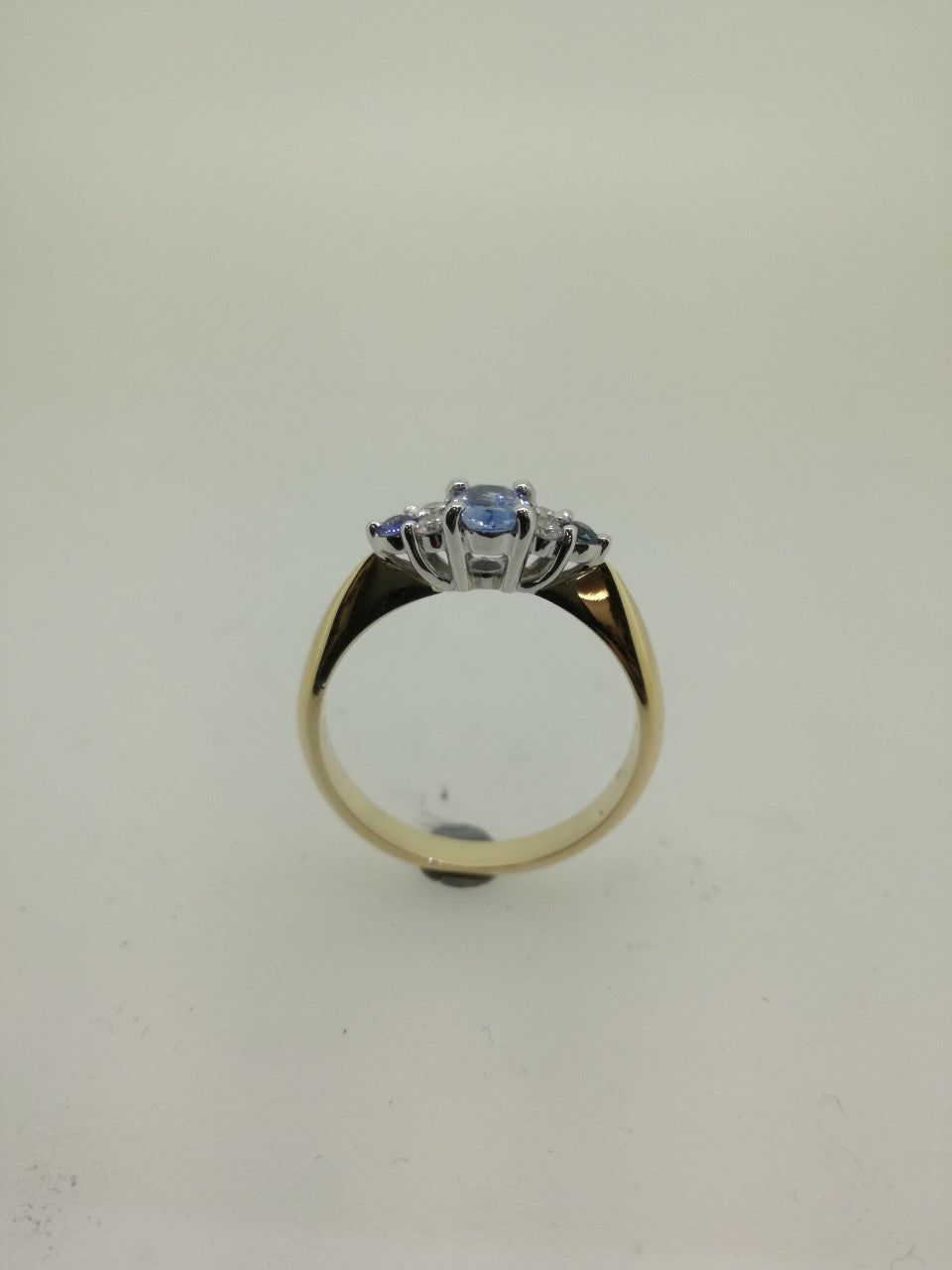 9ct Ceylon Sapphire & Diamond Ring L17689DC-9238
