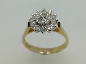 9ct Diamond Cluster Ring 9256-19x3pt