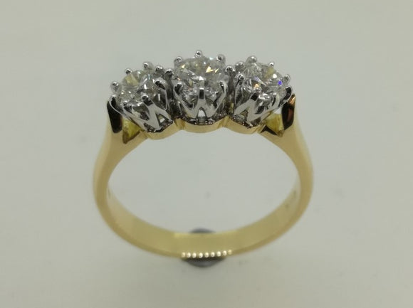 18ct 3 Stone 1ct Diamond Ring 144634-18CT