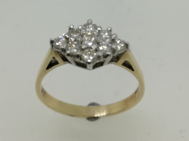 9ct Diamond Cluster Ring 9x 0.05ct