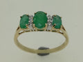 9ct 3 stone Emerald & Diamond Ring 5RT0001